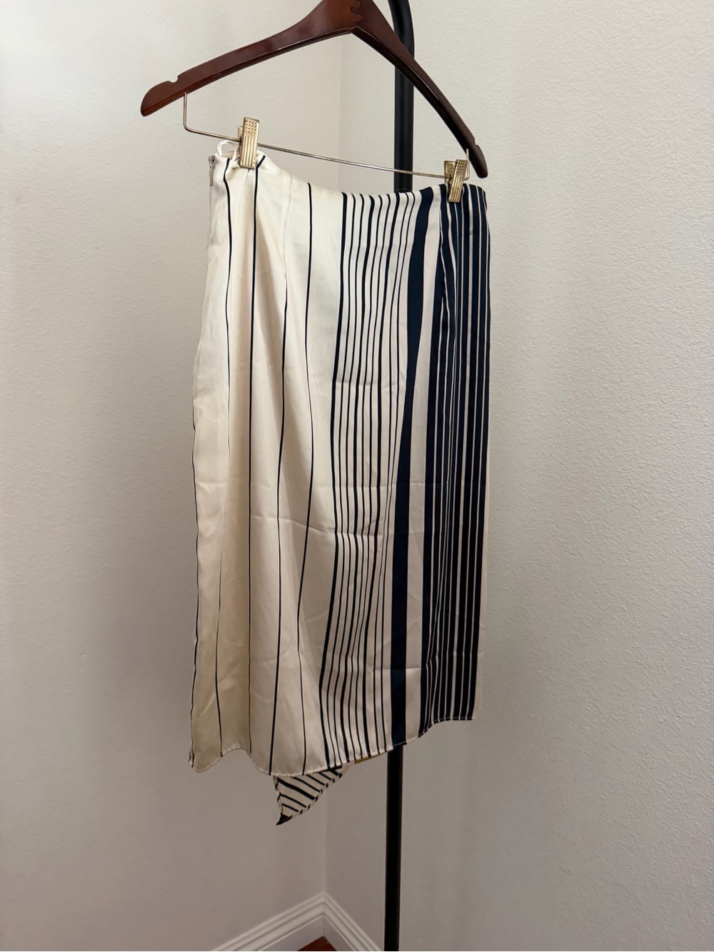 Mango Y2K Striped Midi Wrap Skirt in Mustard, Brown and Black - Picture 4 of 5